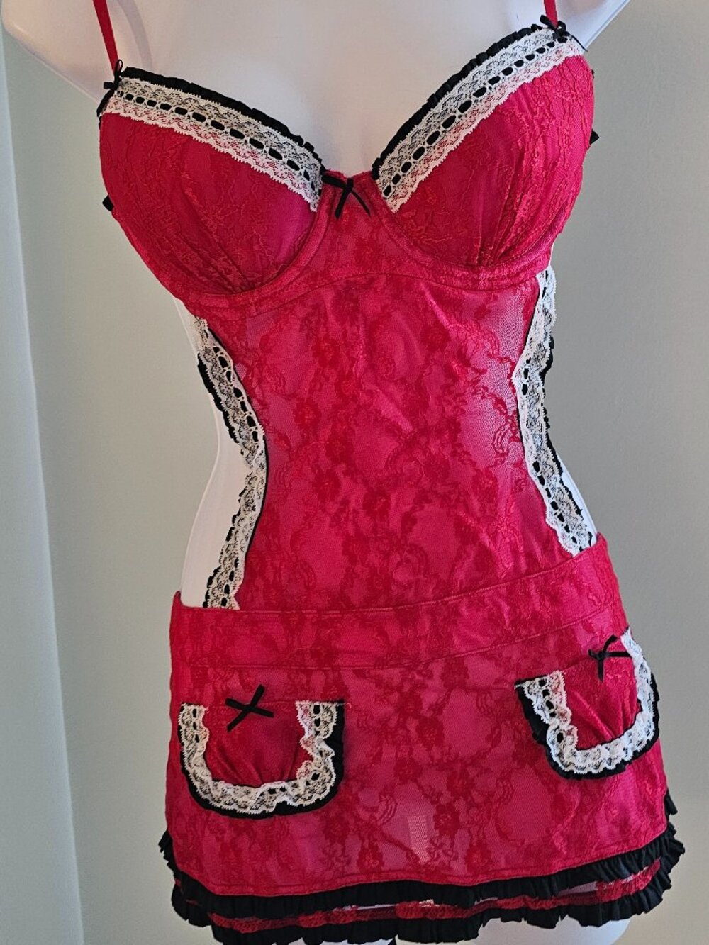 Vintage Victoria's Secret Sexy Little Things Maid Sexy Apron Bra Lingerie Size
